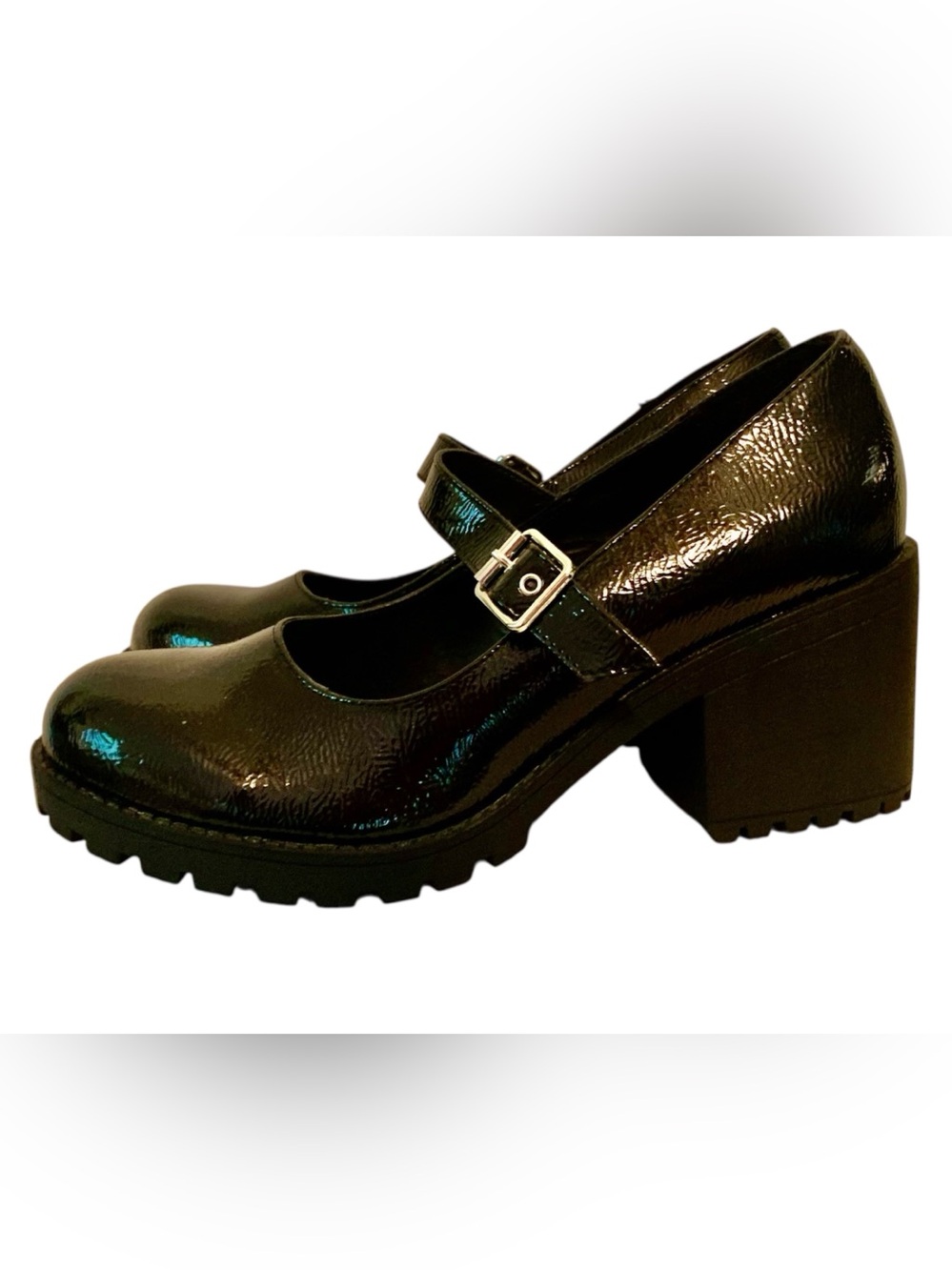 NEW Dirty Laundry Lita Mary Jane Black Patent Chunky Lug Sole